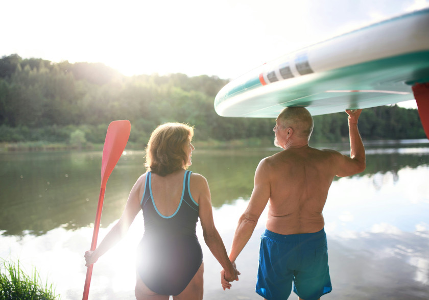 older couple kayaking - biological age